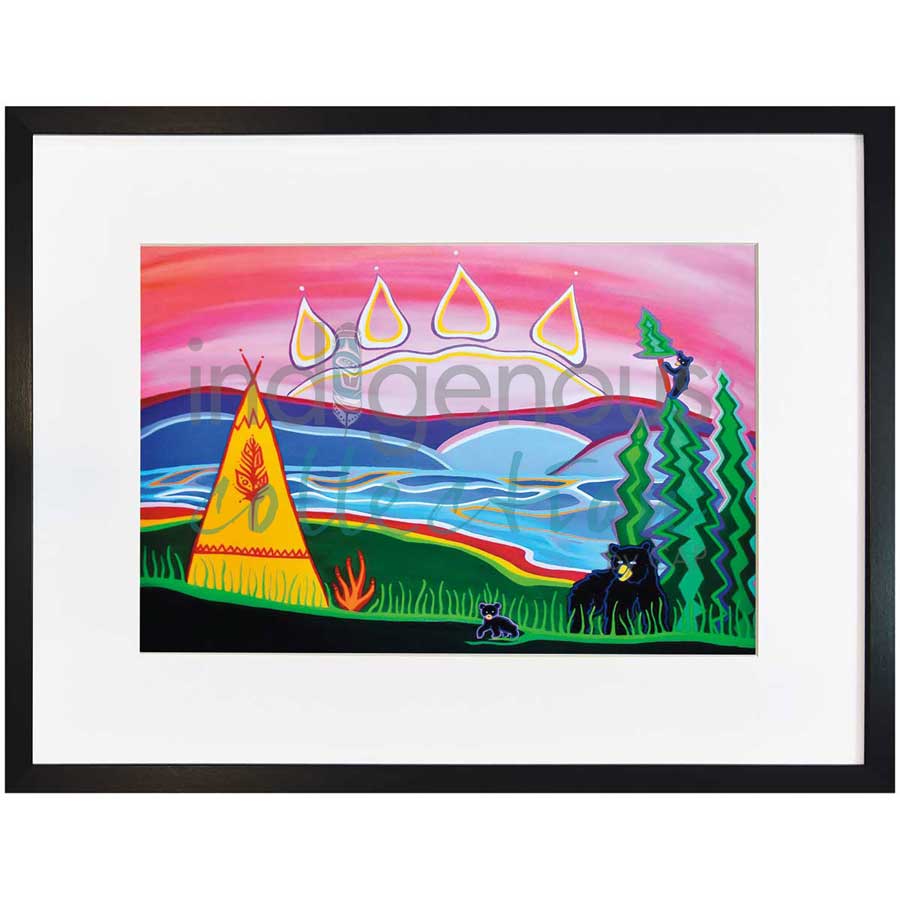Bear Visit by artist Patrick Hunter - Ojibway. Indigenous Collection