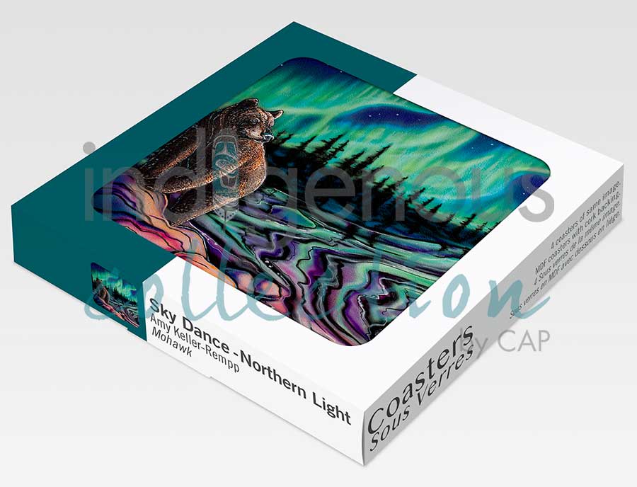 Sky Dance - Northern Light Coaster by artist Amy Keller-Rempp