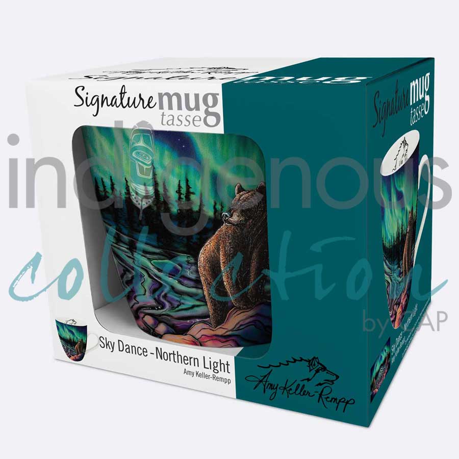 Sky Dance - Northern Light 18 oz. Signature Mug by artist Amy Keller-Rempp