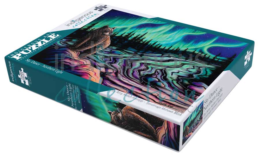 Sky Dance - Northern Light Puzzle - 1000 Pcs by artist Amy Keller-Rempp. Indigenous Collection.