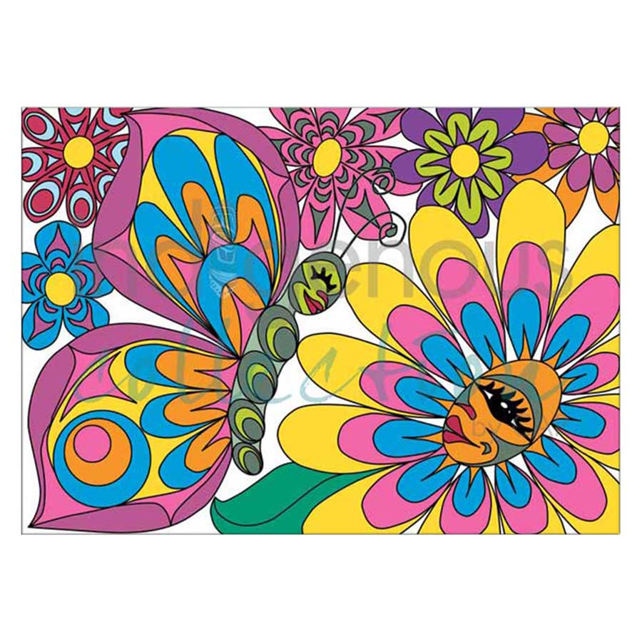 Butterfly and Flowers Canvas Prints