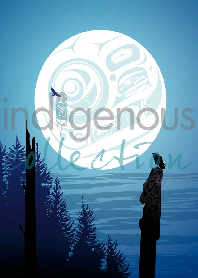 Full Moon Raven by artist Mark Preston