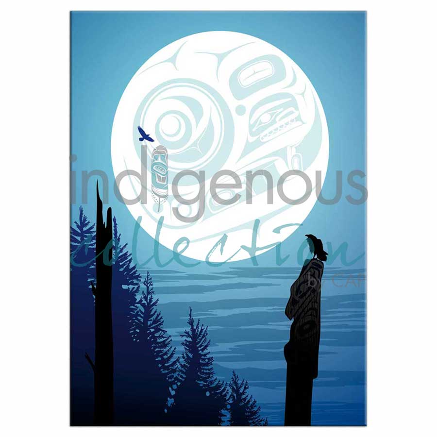 Full Moon Raven Magnets by artist Mark Preston