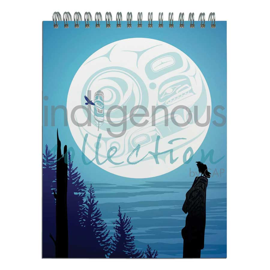 Full Moon Raven Sketchbook by artist Mark Preston. Indigenous Collection.