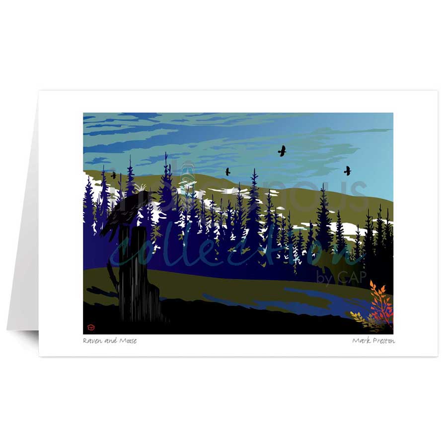 Raven and Moose by artist Mark Preston