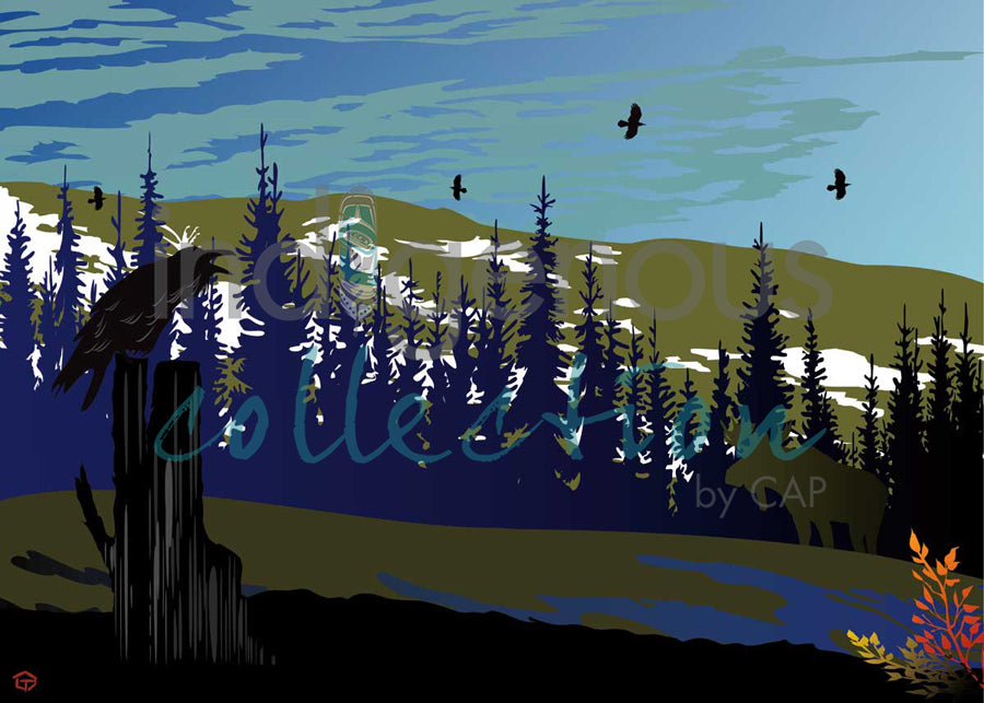 Raven and Moose by artist Mark Preston