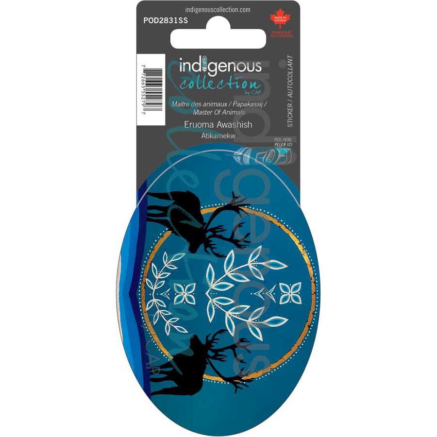 Maitre des animaux / Papakassij / Master Of Animals Sticker by artist Eruoma Awashish