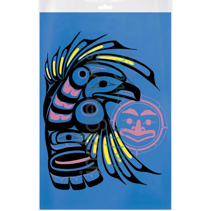 Baby Raven that Stole the Sun by artist Chris Kewistep - Heiltsuk. Indigenous Collection
