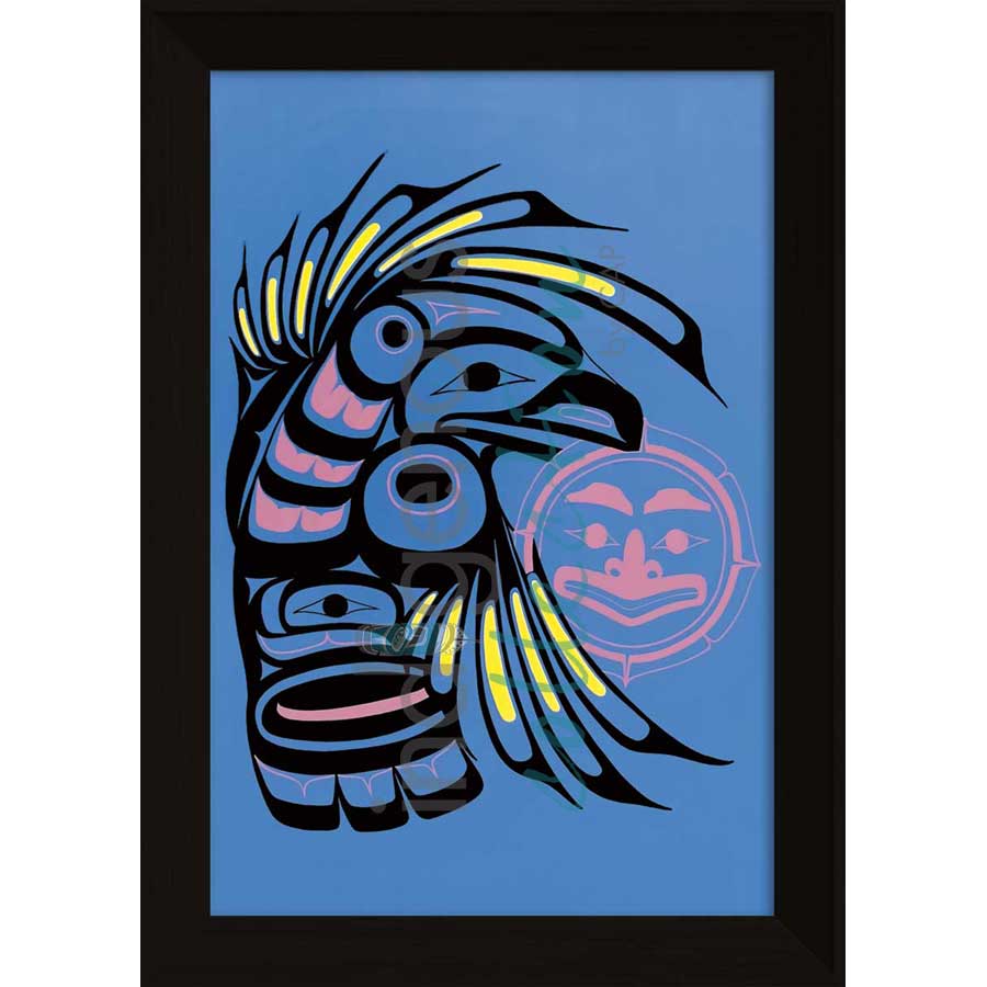 Baby Raven that Stole the Sun by artist Chris Kewistep - Heiltsuk. Indigenous Collection