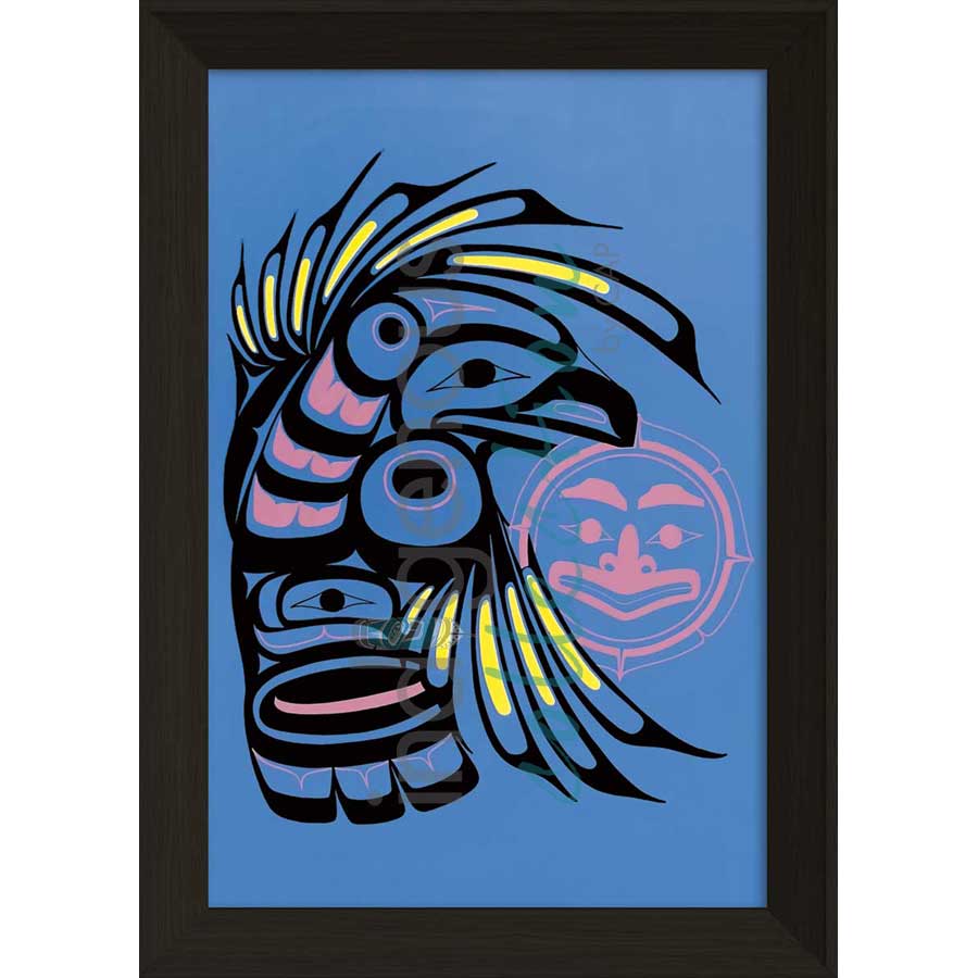 Baby Raven that Stole the Sun by artist Chris Kewistep - Heiltsuk. Indigenous Collection