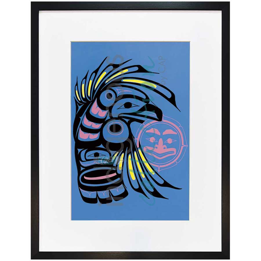 Baby Raven that Stole the Sun by artist Chris Kewistep - Heiltsuk. Indigenous Collection