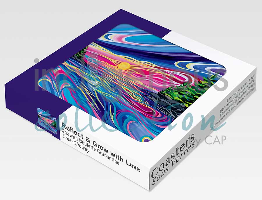 Reflect & Grow with Love Coaster by artist Shawna Boulette Grapentine