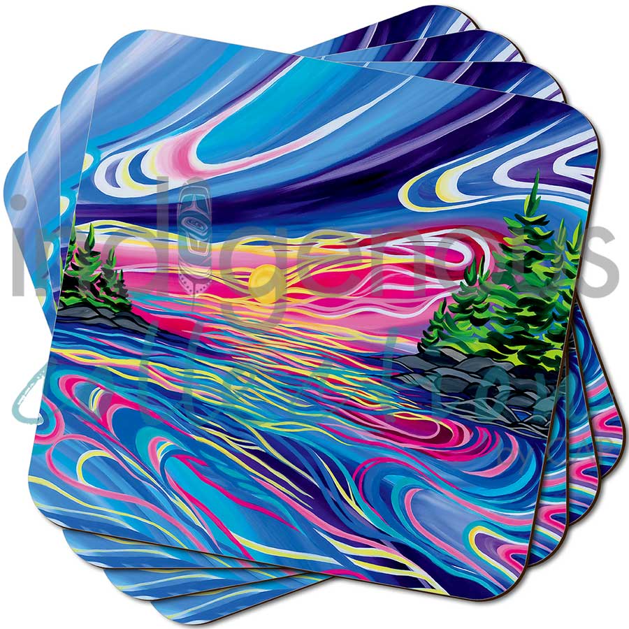 Reflect & Grow with Love Coaster by artist Shawna Boulette Grapentine