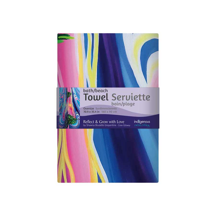 Reflect & Grow with Love Bath/Beach Towel by artist Shawna Boulette Grapentine