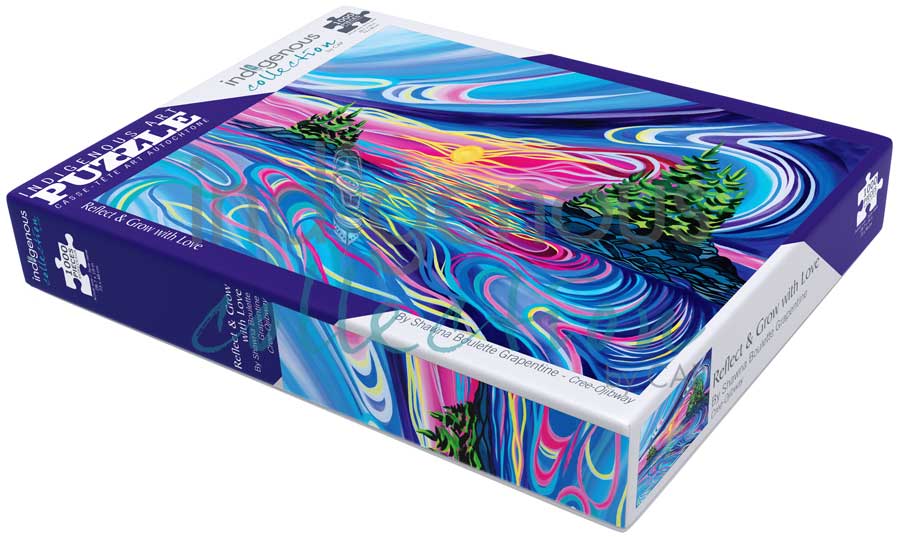 Reflect & Grow with Love Puzzle - 1000 Pcs by artist Shawna Boulette Grapentine. Indigenous Collection.