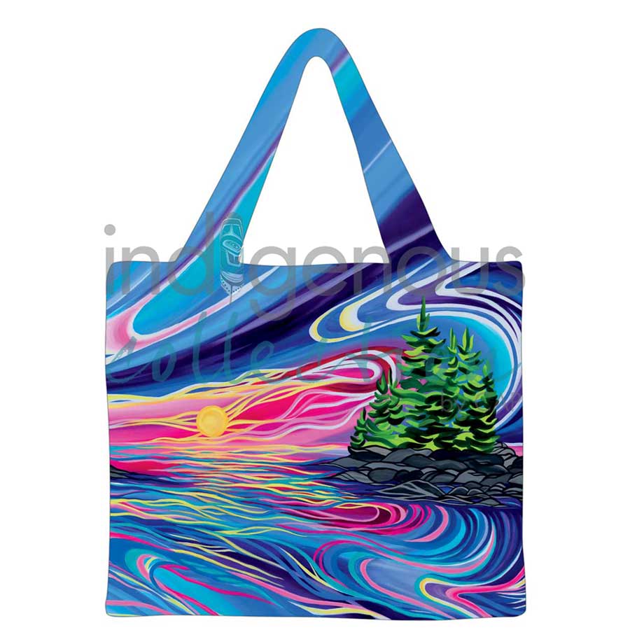 Reflect & Grow with Love Reusable Shopping Bag by artist Shawna Boulette Grapentine