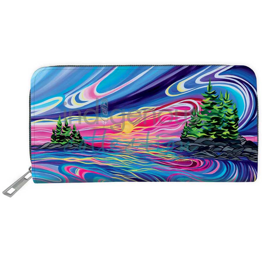 Reflect & Grow with Love Embossed Wallet by artist Shawna Boulette Grapentine. Indigenous Collection.