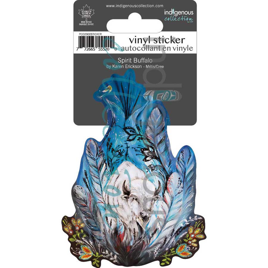 Spirit Buffalo Vinyl Die-Cut Sticker by artist Karen Erickson