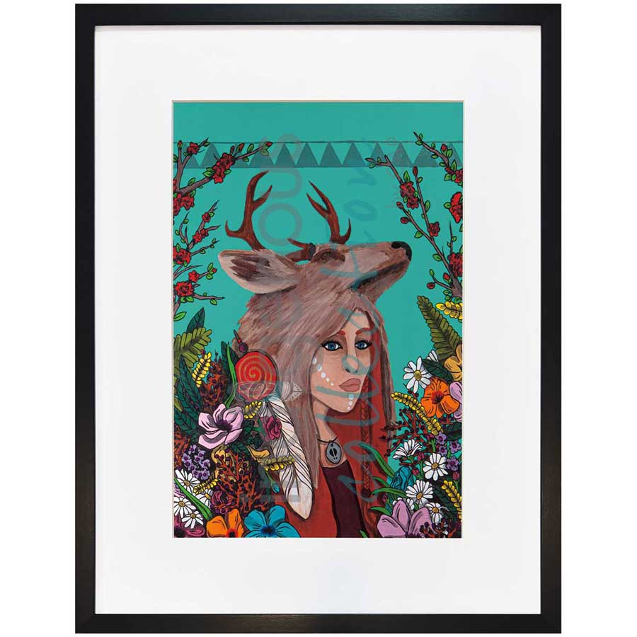 Deer Woman by artist Talon Nash - Maliseet. Indigenous Collection