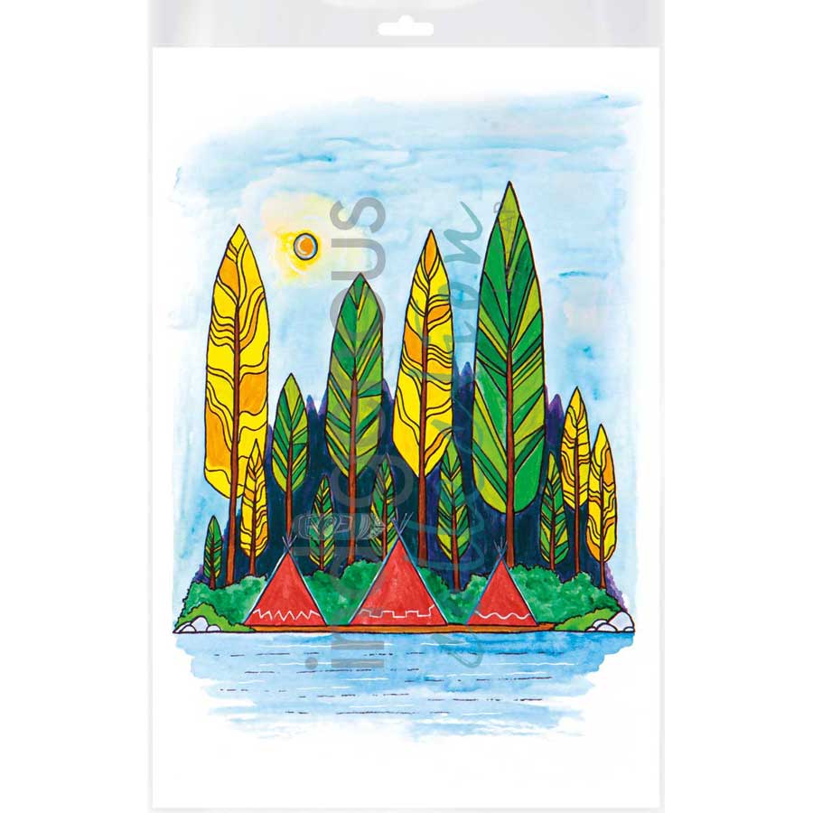 River Village by artist Talon Nash - Maliseet. Indigenous Collection