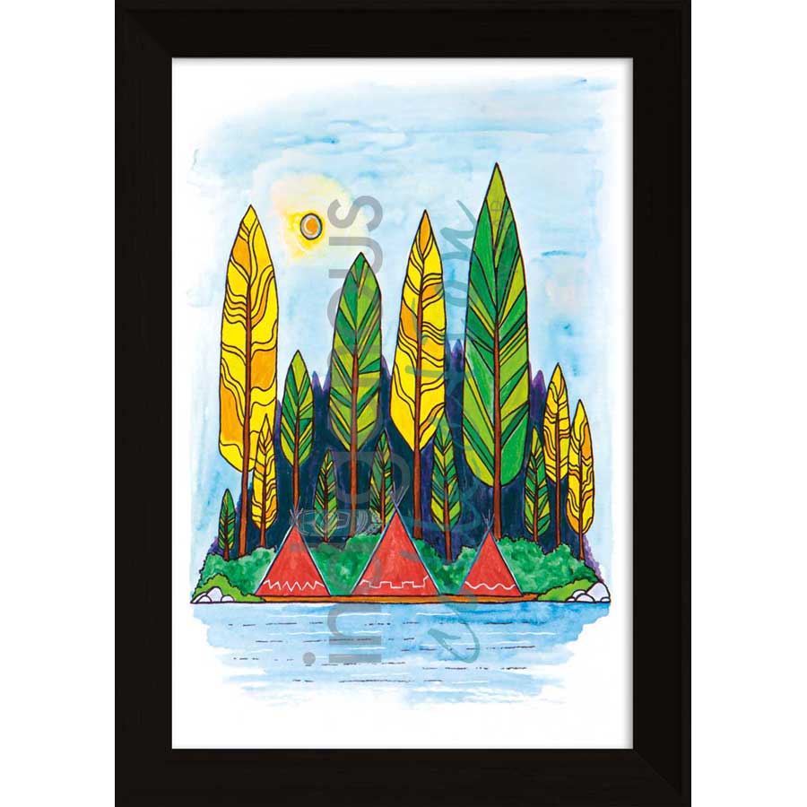 River Village by artist Talon Nash - Maliseet. Indigenous Collection