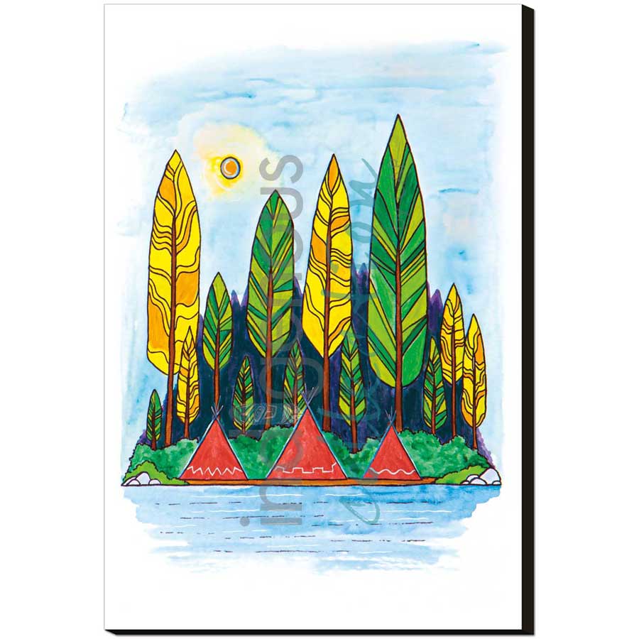 River Village by artist Talon Nash - Maliseet. Indigenous Collection