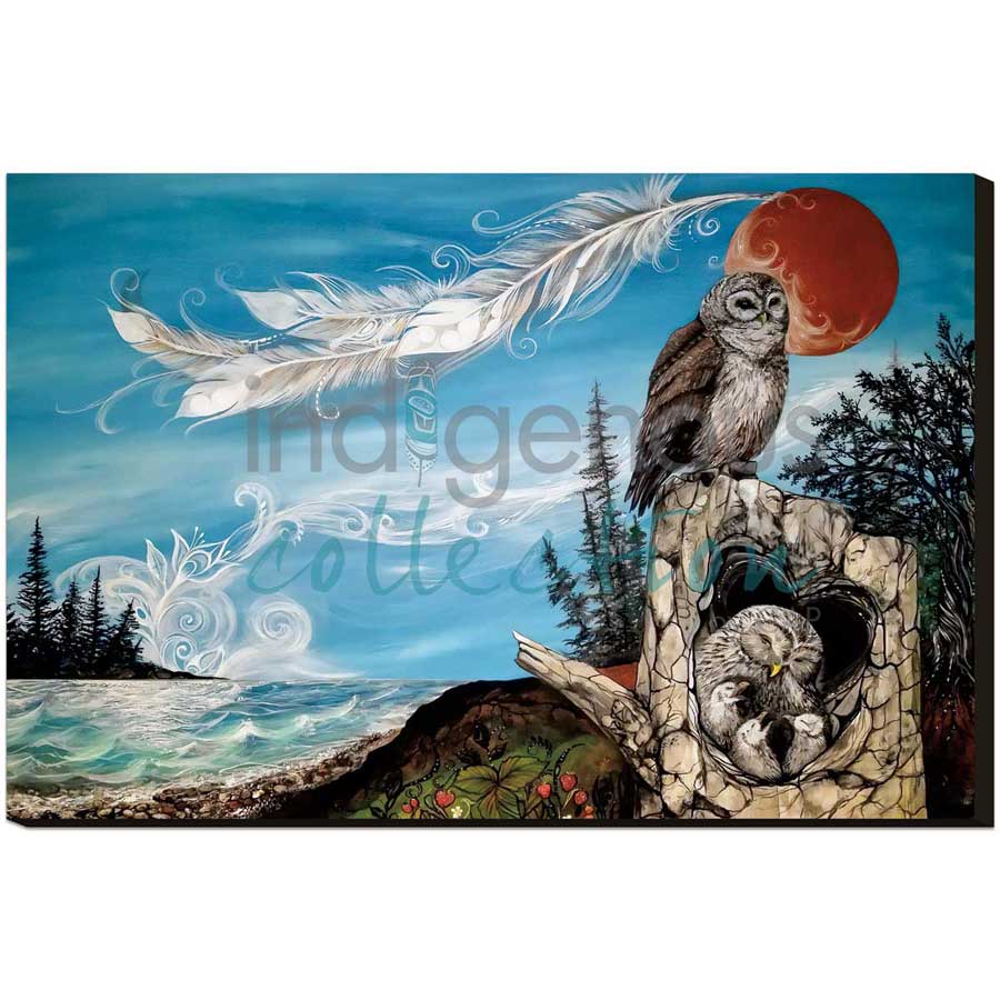Owl Family by artist Karen Erickson - Métis/Cree. Indigenous Collection
