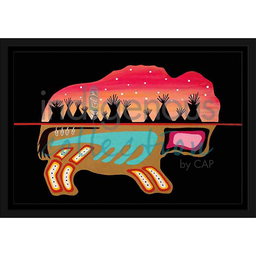 Buffalo Camp by artist Shana Yellow Calf - Northern Arapaho. Indigenous Collection
