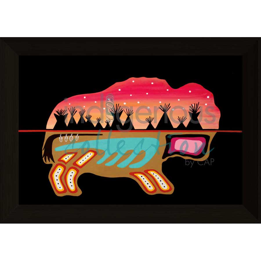 Buffalo Camp by artist Shana Yellow Calf - Northern Arapaho. Indigenous Collection