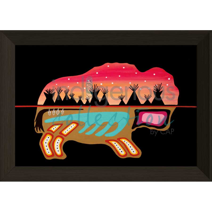 Buffalo Camp by artist Shana Yellow Calf - Northern Arapaho. Indigenous Collection