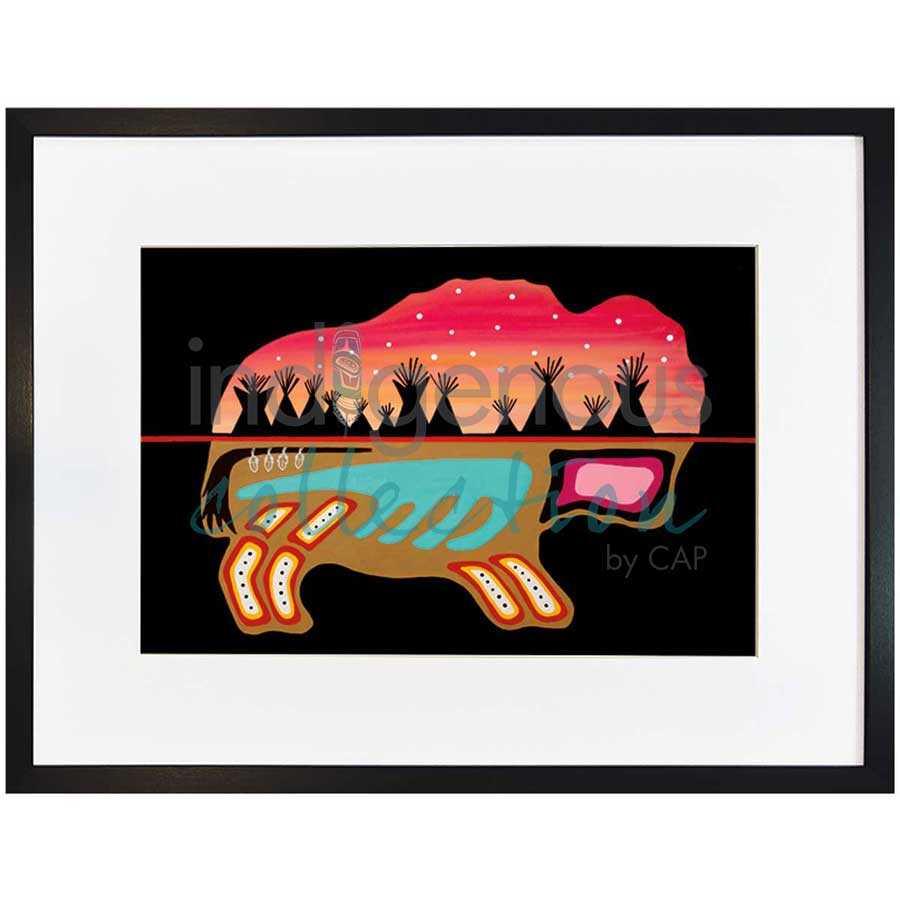 Buffalo Camp by artist Shana Yellow Calf - Northern Arapaho. Indigenous Collection
