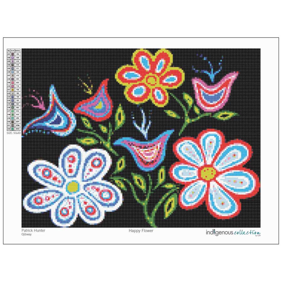 Happy Flower Diamond Art Kit by artist Patrick Hunter