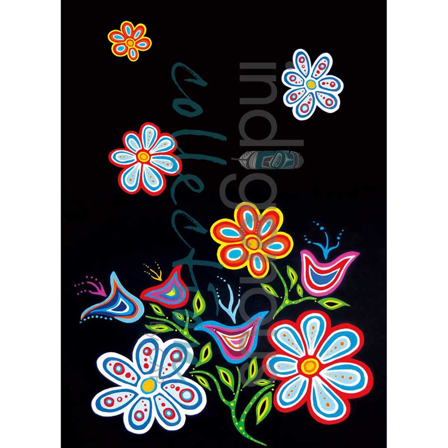 Happy Flower Tea Towel by artist Patrick Hunter