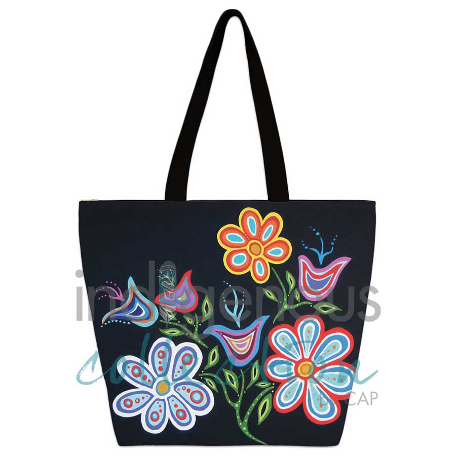 Happy Flower Tote Bag by artist Patrick Hunter