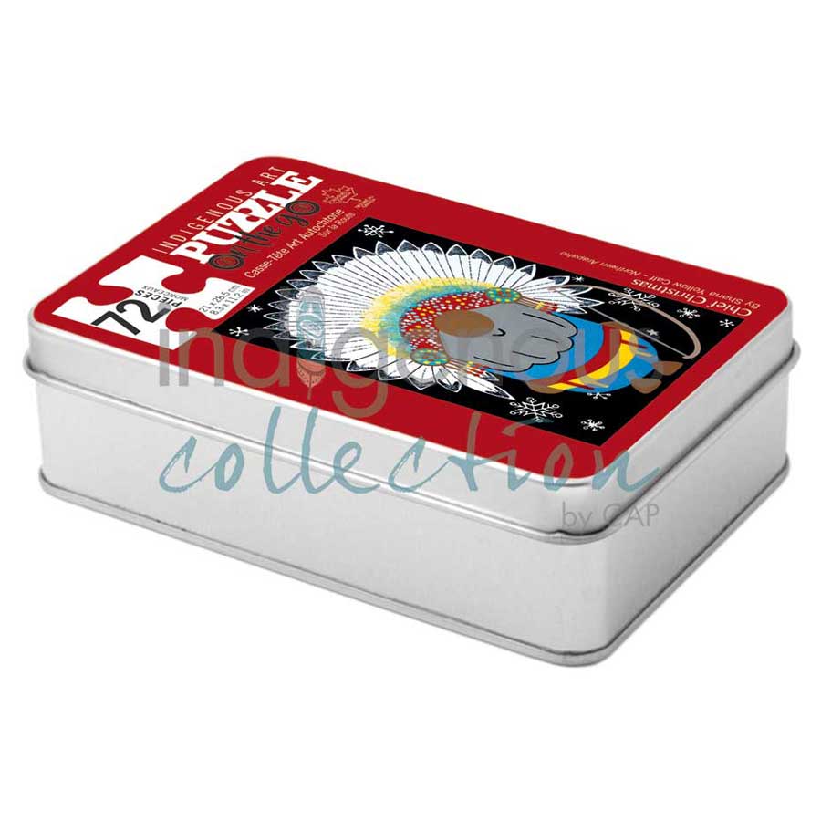 Chief Christmas Puzzle - On The Go - 72 Pcs by artist Shana Yellow Calf. Indigenous Collection.