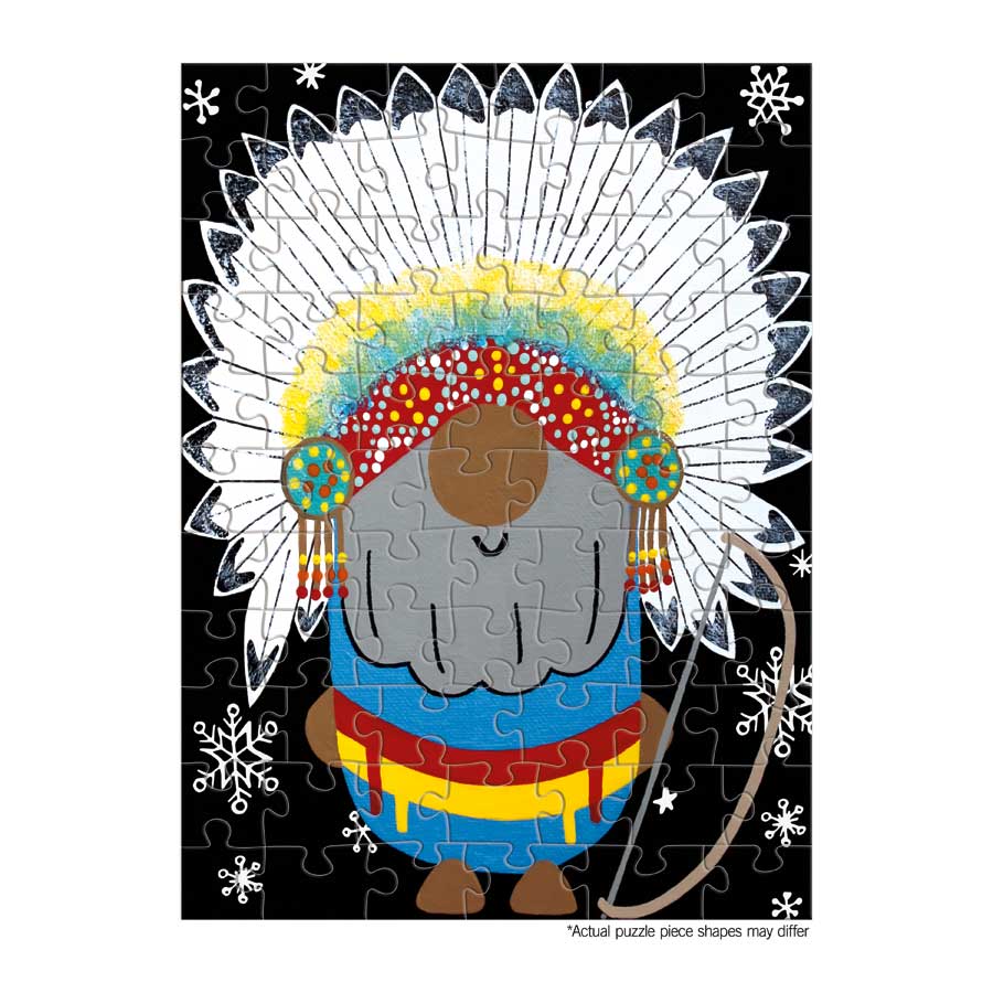 Chief Christmas Puzzle - On The Go - 72 Pcs by artist Shana Yellow Calf. Indigenous Collection.