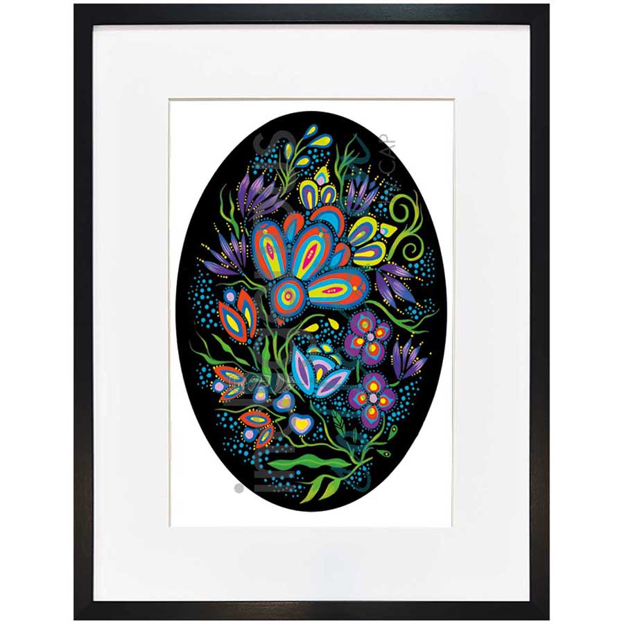 Ojibway Floral I by artist Jackie Traverse - Anishinaabe. Indigenous Collection