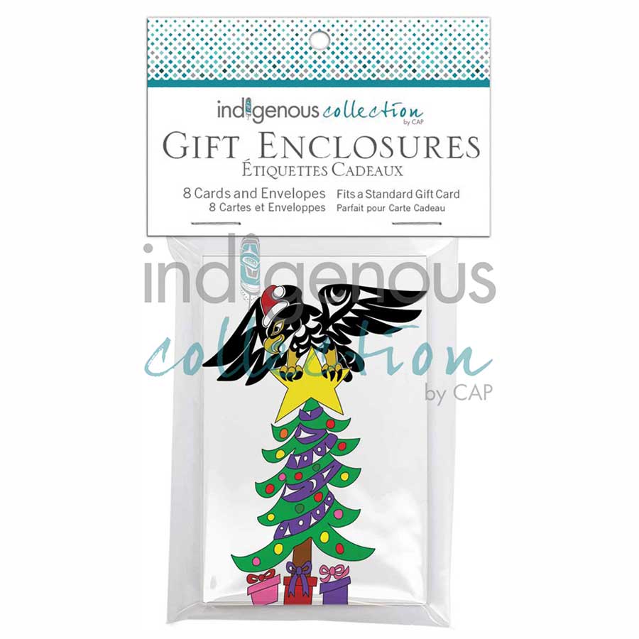 Brother Eagle Christmas Tree Gift Enclosure Cards by artist Doug La Fortune