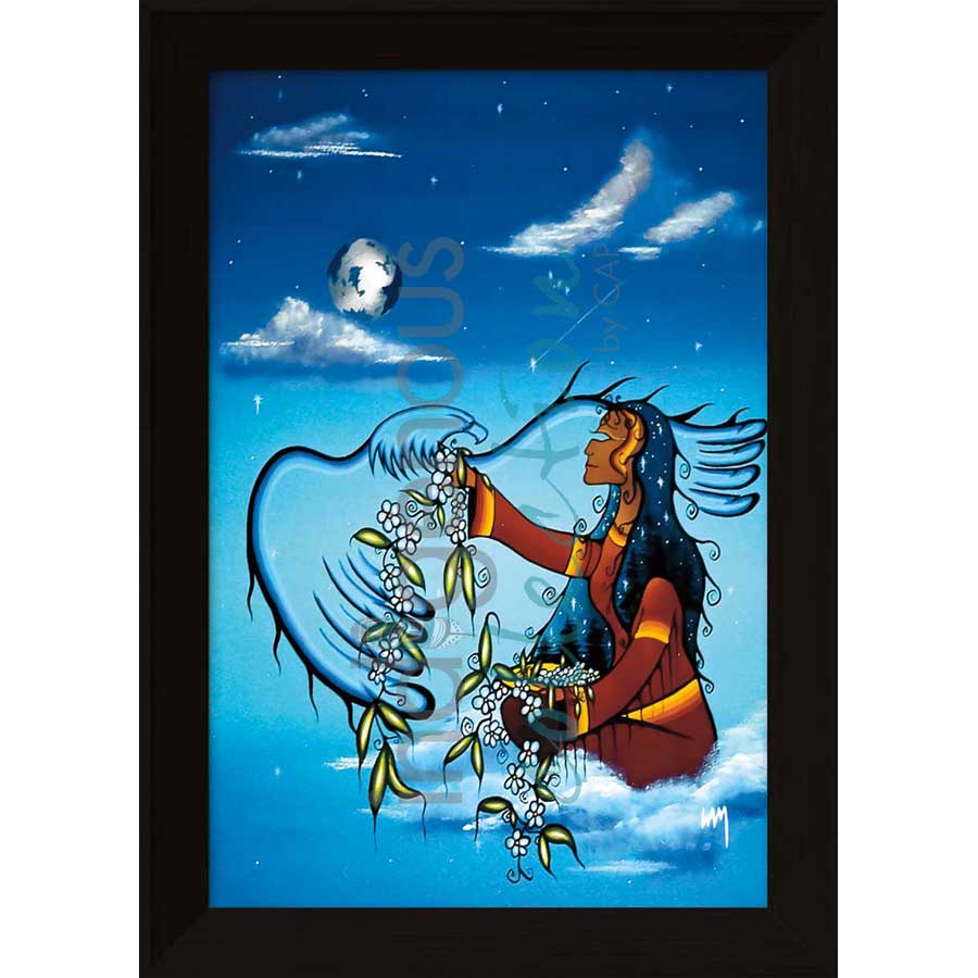 Sky Woman by artist William Monague - Ojibway. Indigenous Collection