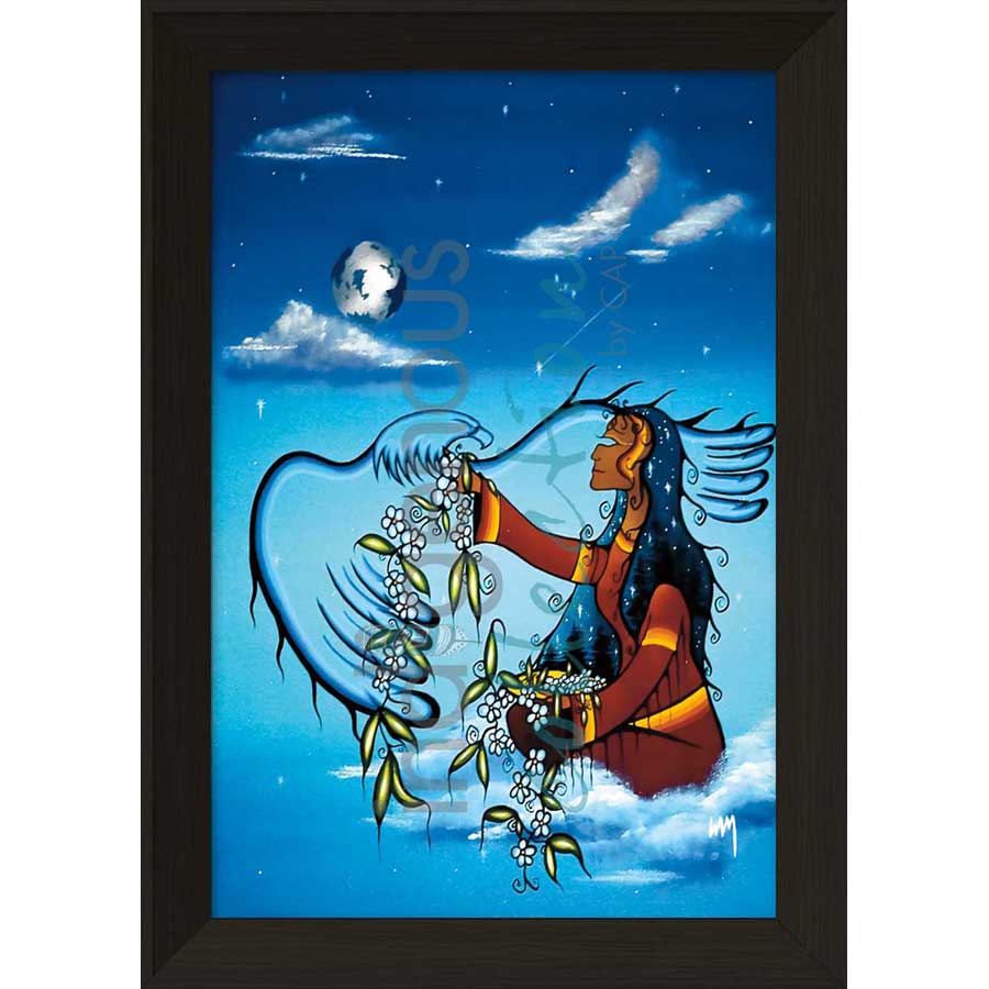 Sky Woman by artist William Monague - Ojibway. Indigenous Collection