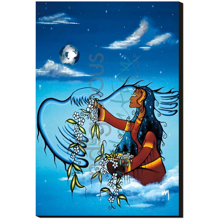 Sky Woman by artist William Monague - Ojibway. Indigenous Collection