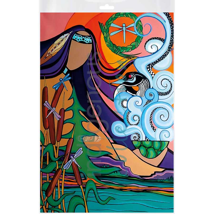 Morning Lakeside by artist Pam Cailloux - Huron Heritage. Indigenous Collection