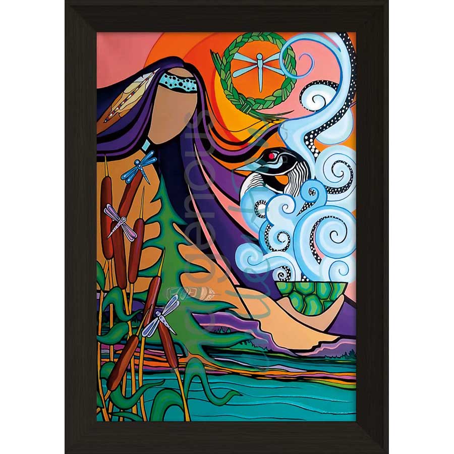 Morning Lakeside by artist Pam Cailloux - Huron Heritage. Indigenous Collection