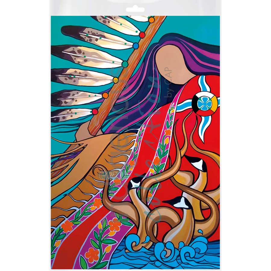 Mother Earth and Dancing Geese by artist Pam Cailloux - Huron Heritage. Indigenous Collection