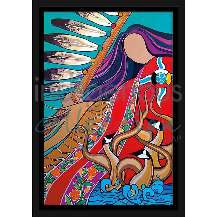 Mother Earth and Dancing Geese by artist Pam Cailloux - Huron Heritage. Indigenous Collection