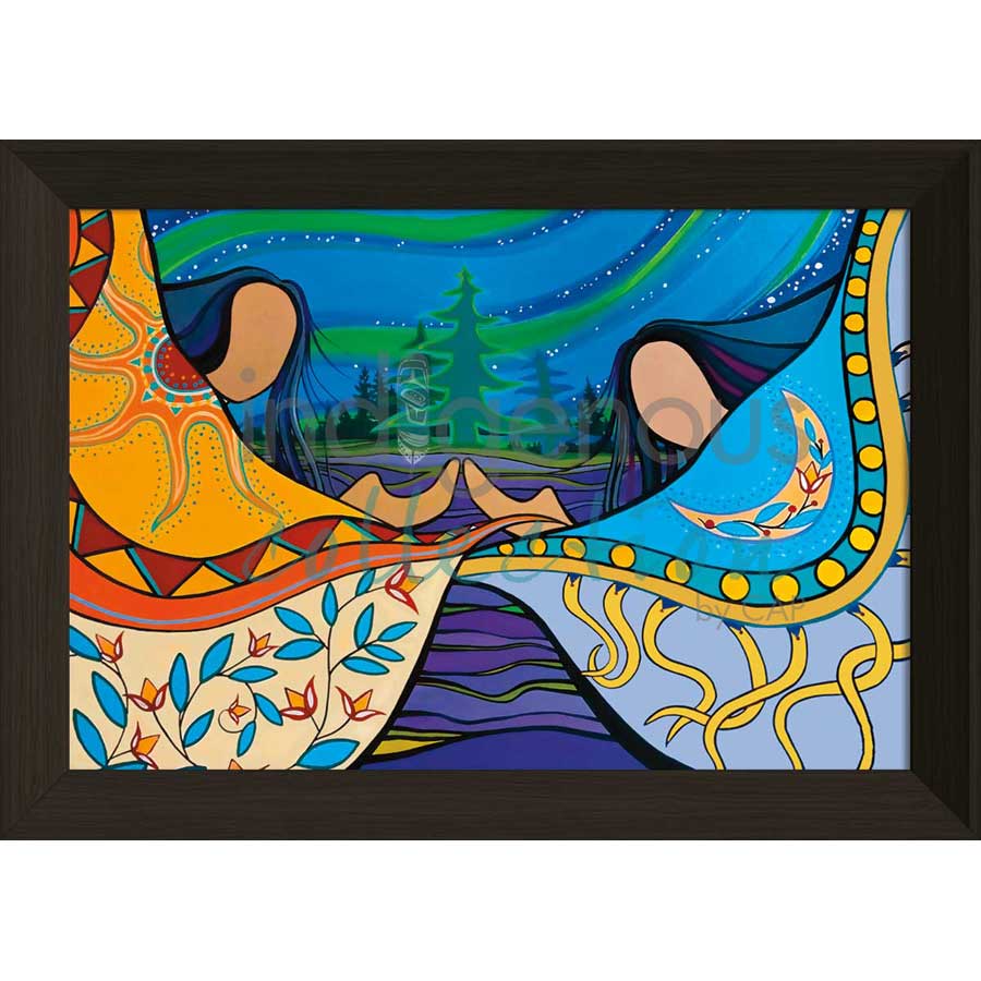 Two Sisters Three Skies by artist Pam Cailloux - Huron Heritage. Indigenous Collection