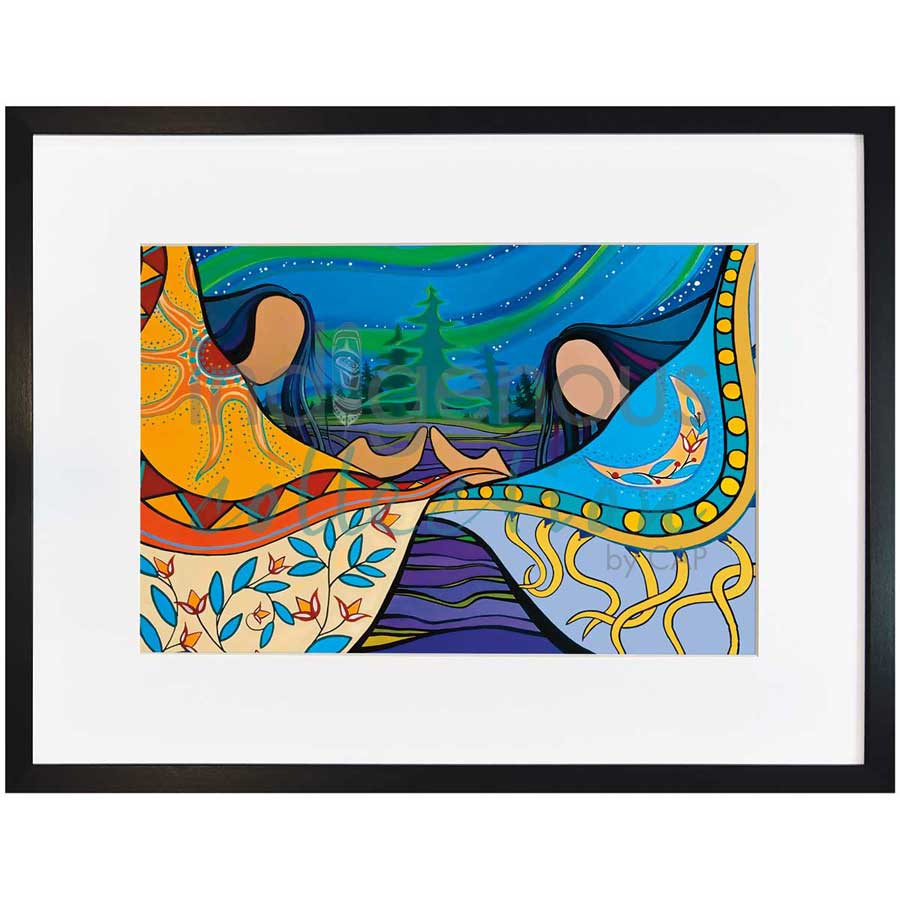 Two Sisters Three Skies by artist Pam Cailloux - Huron Heritage. Indigenous Collection
