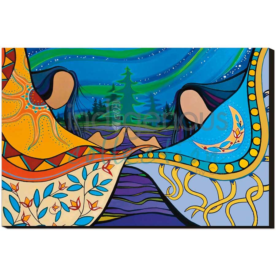 Two Sisters Three Skies by artist Pam Cailloux - Huron Heritage. Indigenous Collection