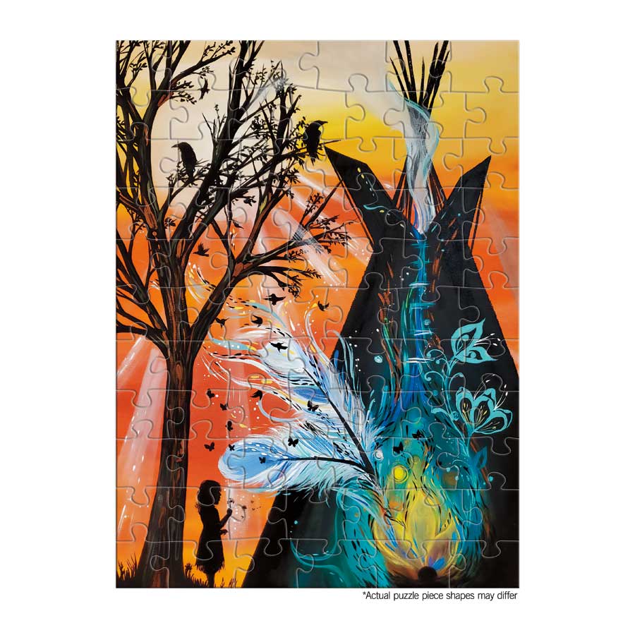 Through Children's Eyes Puzzle - On The Go - 72 Pcs by artist Karen Erickson. Indigenous Collection.