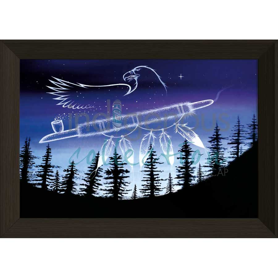 Eagle in the Night by artist Jeffrey Red George - Ojibway. Indigenous Collection